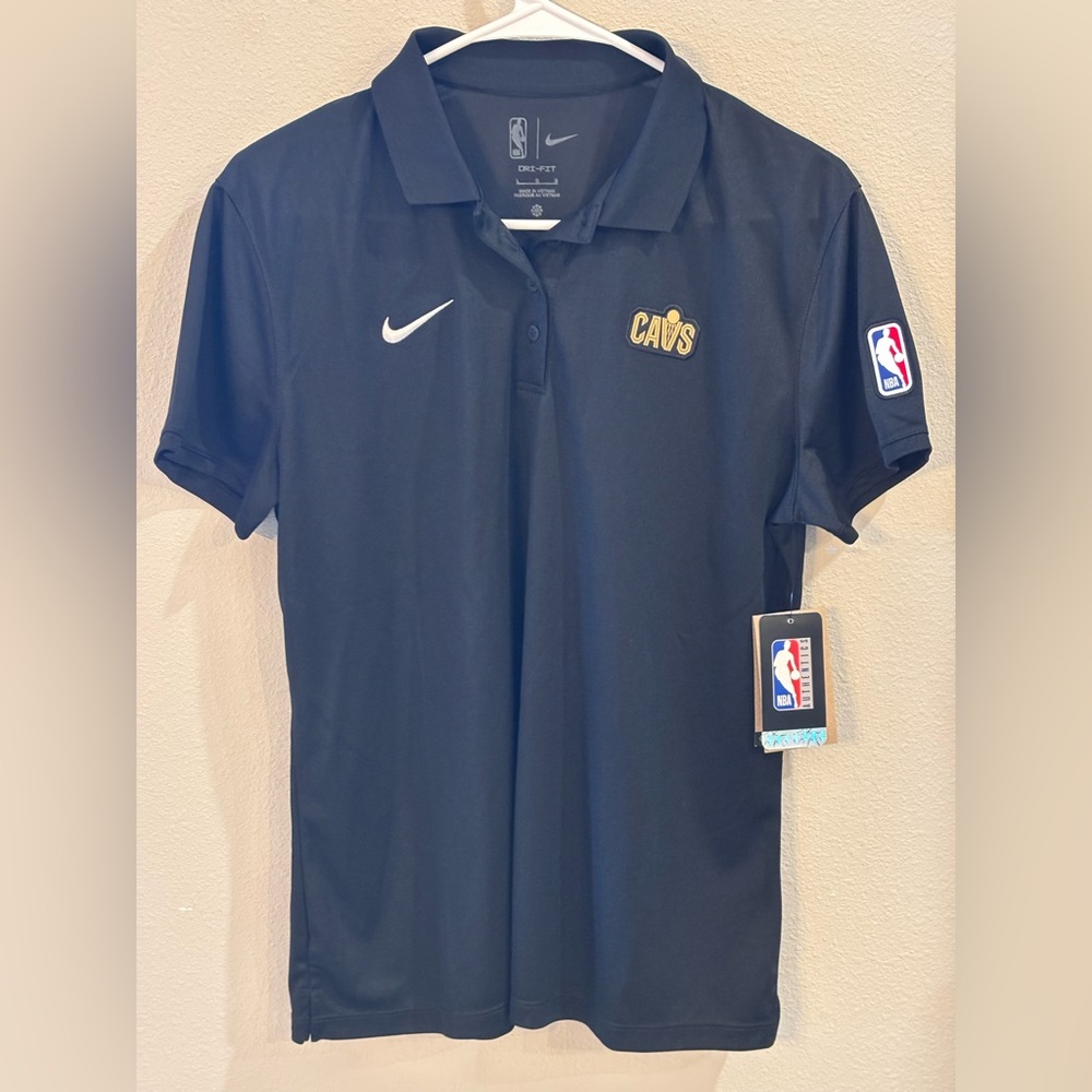 Nike Dri Fit Cleveland Cavaliers coaches Polo Shirt. Women’s Lg. Black. NWT!
